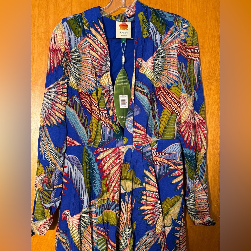 FARM Rio Multicolor Macaw Print Dress